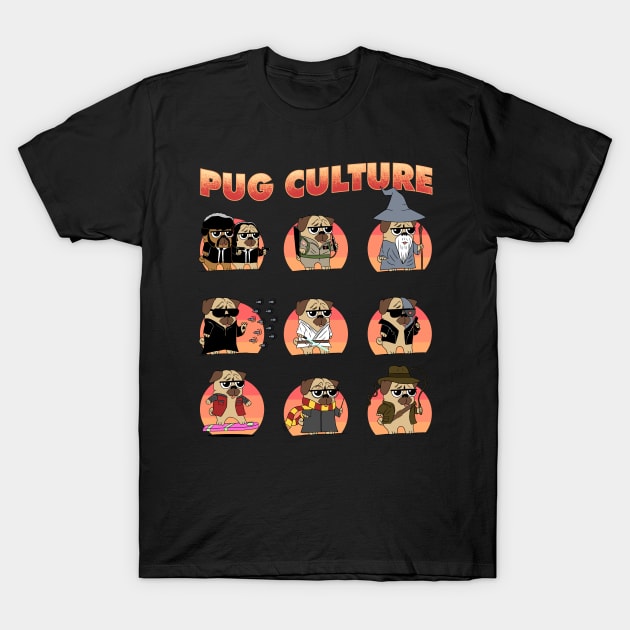 Pug Culture - Movies T-Shirt by Sachpica